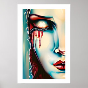 Eterisk konst skimrande kvinna poster