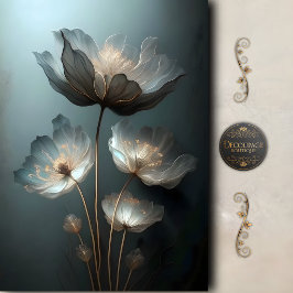 Eterisk Midnatt Blomster Dekoupage