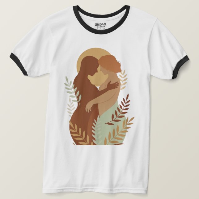 Eterisk Omfamning Konstnärlig Ringar T-shirt - Min (Design framsida)