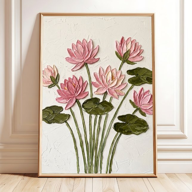 Eterisk Rosa Näckros Abstrakt Canvastryck Poster (Skapare uppladdad)