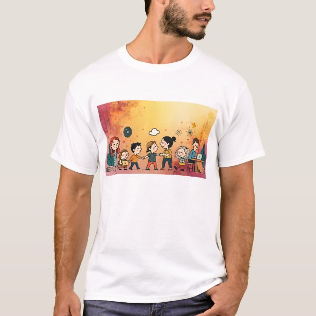 "Eterisk solnedgångsgradient T-shirt | Abstrakt dr (Framsida)