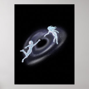 Eteriska Kosmiska Älskares Hjärta Galax Poster