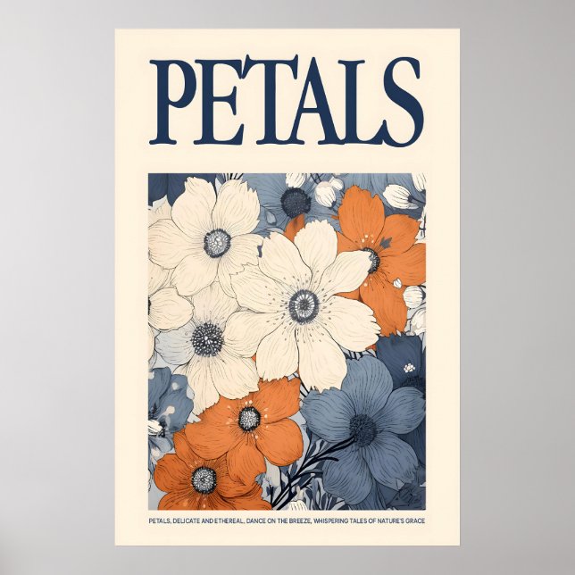 Eteriska kronblad Blommig konsttryck Vintage botan Poster (Framsidan)