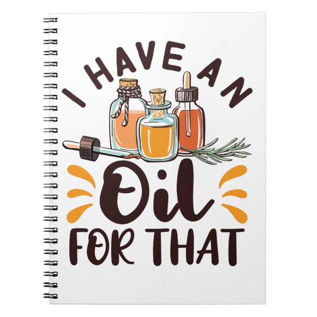 Eteriska oljor som jag har olja för anteckningsbok (Framsidan)