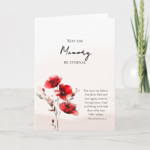 Eteriska röda blommor Minne Evig Ortodox Kort