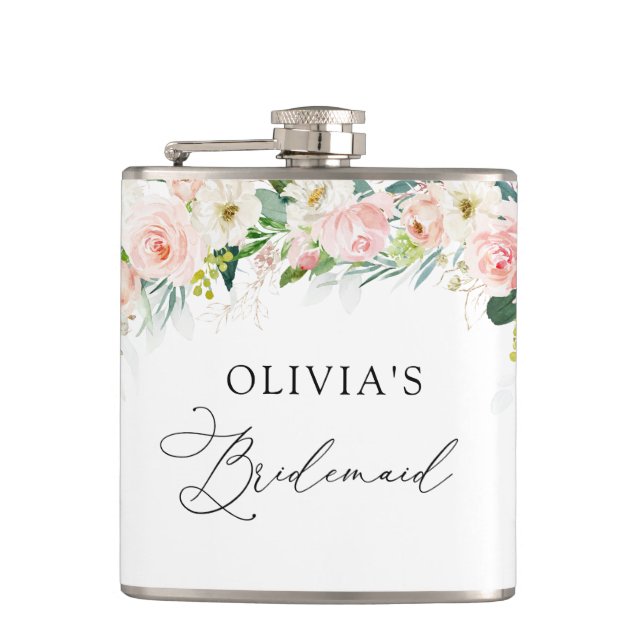 Eteriska rosor bröllopsdusch Flask Fickplunta (Framsidan)