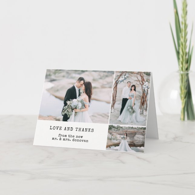 Eteriskt bröllop | Tack 3 Foto Kort (Framsida)
