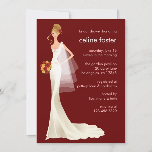 Eteriskt brudmöhippakort inbjudningar (Framsida)