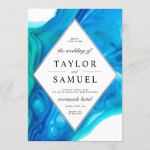 Eteriskt vinka inbjudan för strandöbröllop