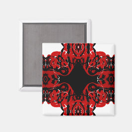 Eternal Abstract Red Black White Fluid Art Magnet