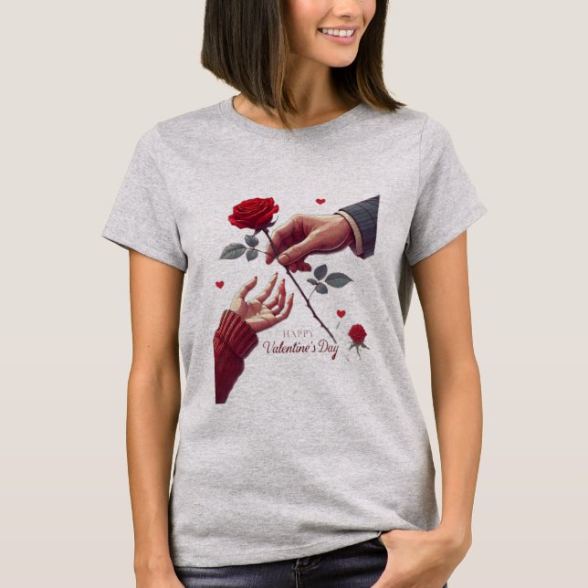 Eternal Bloom of Love A Rose, A Touch, Forever Han T Shirt (Framsida)