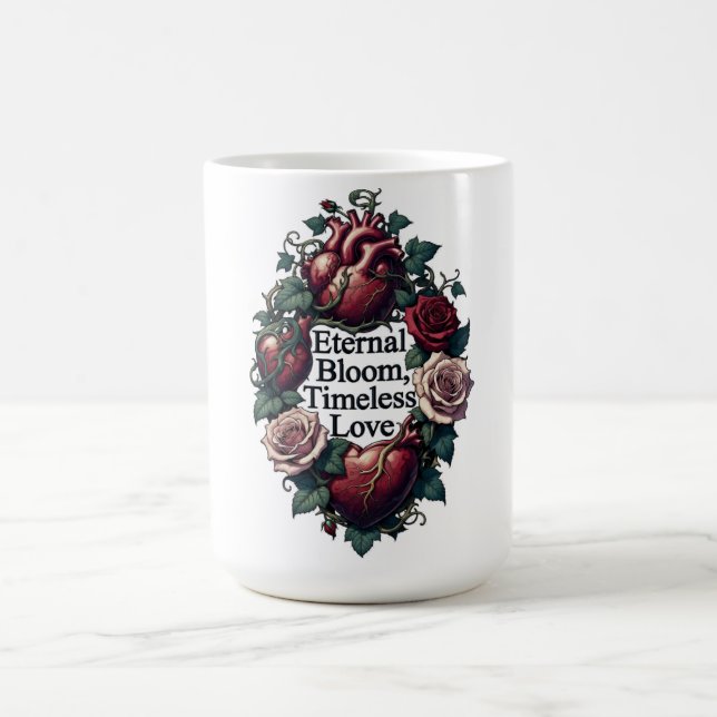 Eternal Bloom Timeless Love Entwined Hearts T-Shir Kaffemugg (Center)