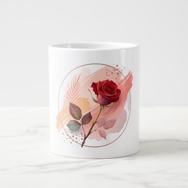 Eternal Blush: A Modern Rose in Abstract Harmony Jumbo Mugg (Framsidan)