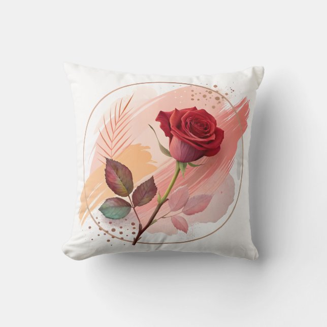 Eternal Blush: A Modern Rose in Abstract Harmony Kudde (Framsida)