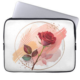 Eternal Blush: A Modern Rose in Abstract Harmony Laptop Fodral