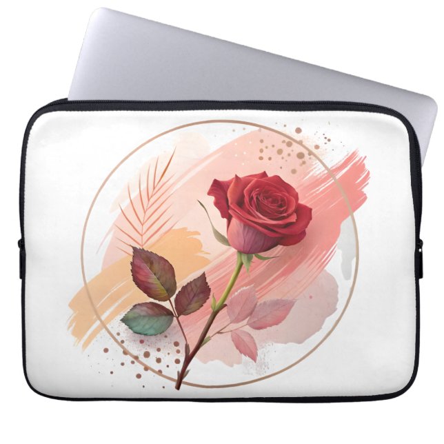 Eternal Blush: A Modern Rose in Abstract Harmony Laptop Fodral (Framsidan)