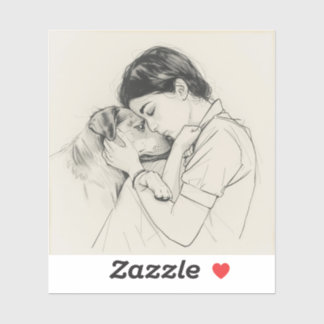 Eternal Companions: Black & White Pet Bond Paintin Klistermärken