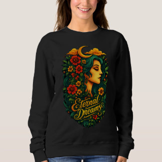 Eternal Dreams Moon Goddess Floral Art T Shirt