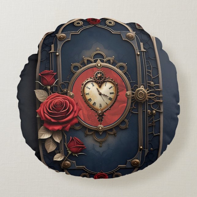 Eternal Elegance – Clockwork Heart Rund Kudde (Framsidan)