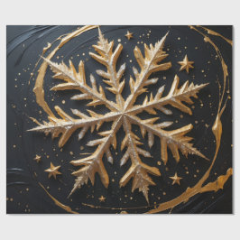 Eternal Frost – Golden Snowflake Glam Gift Wrap Presentpapper