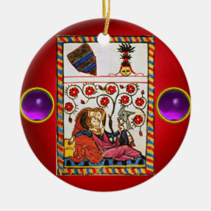 ETERNAL KÄRLEK red lila gem Julgransprydnad Keramik