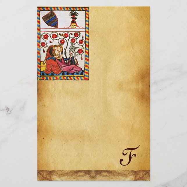 ETERNAL KÄRLEK VALENTINS DAGSPARCHMENT MONOGRAM BREVPAPPER (Framsida)