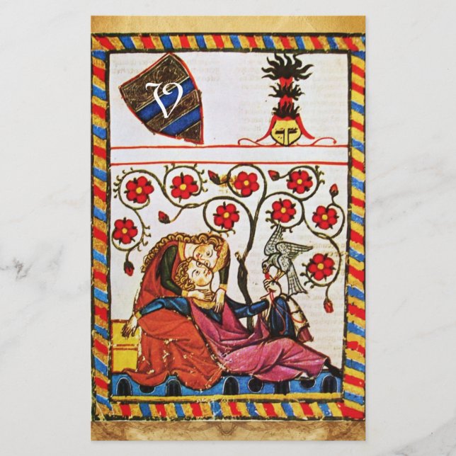 ETERNAL KÄRLEK VALENTINS DAGSPARCHMENT MONOGRAM BREVPAPPER (Framsida)