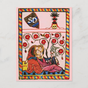 ETERNAL KÄRLEK VALENTINS DAGSPARCHMENT MONOGRAM HELG VYKORT