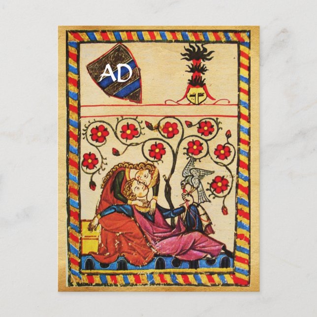 ETERNAL KÄRLEK VALENTINS DAGSPARCHMENT MONOGRAM HELG VYKORT (Framsida)