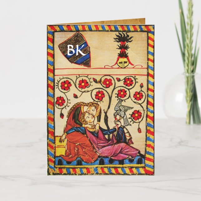 ETERNAL KÄRLEK VALENTINS DAGSPARCHMENT MONOGRAM HELGKORT (Framsida)