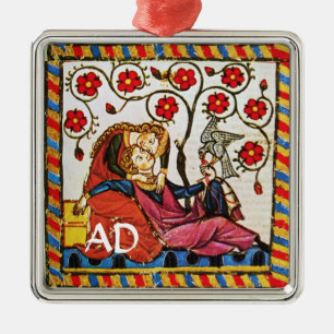 ETERNAL KÄRLEK VALENTINS DAGSPARCHMENT MONOGRAM JULGRANSPRYDNAD METALL