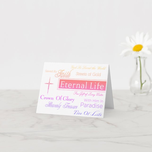 ETERNAL LIFE Christian Note Sympathy Greeting Card Kort (Liten växt)