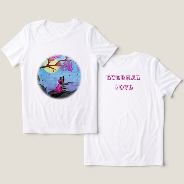 Eternal Love Cherry Blossom Fitted T-Shirt (Design fram och bak)