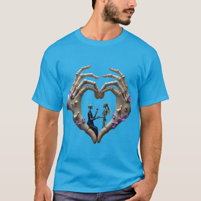 Eternal Love | Gothic Skeleton Romance  T Shirt (Framsida)