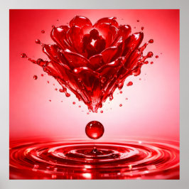 Eternal Love Liquid Rose Couple Art Poster