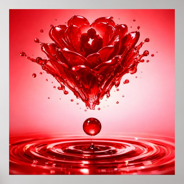 Eternal Love Liquid Rose Couple Art Poster (Framsidan)