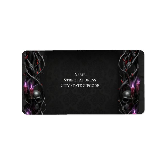 Eternal Night Gothic Vampire Wedding Dark Romance  Adressetikett (Framsidan)