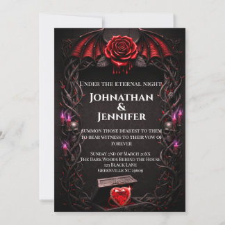 Eternal Night Gothic Vampire Wedding Dark Romance  Inbjudningar