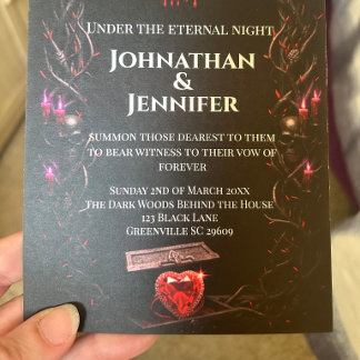 Eternal Night Gothic Vampire Wedding Dark Romance  Inbjudningar
