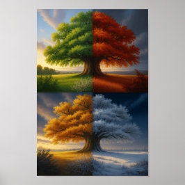 “Eternal Seasons Tree Art Print Poster