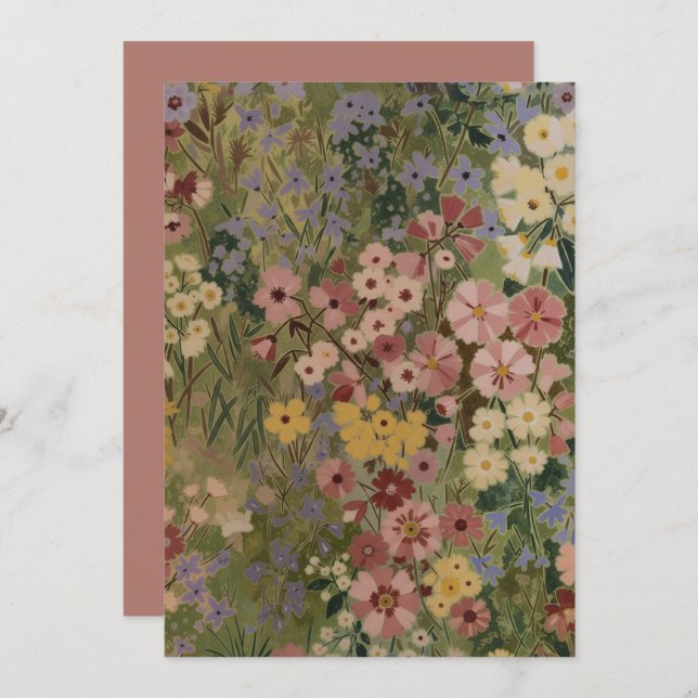 Eternal Spring Bloom Inbjudningar (Fram/baksida)