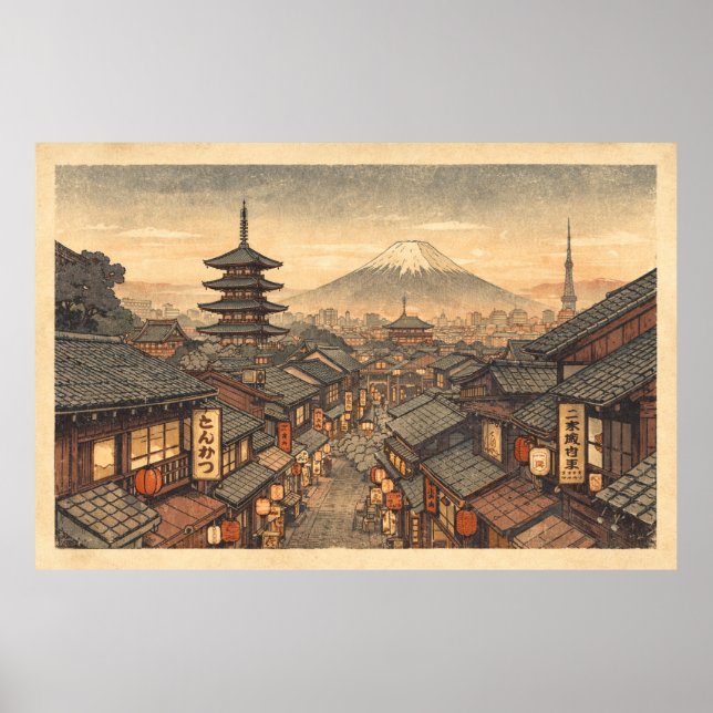 Eternal Sunset in Old Kyoto Poster (Framsidan)