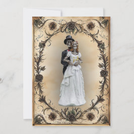 Eternally United Make och Wife Skeletons Inbjudningar