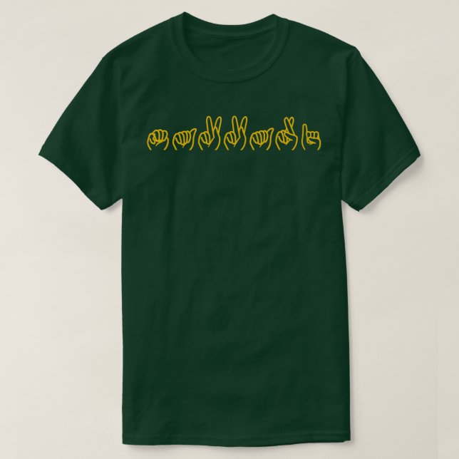 Eternals Makkari ASL Fingerstavning gult T Shirt (Design framsida)