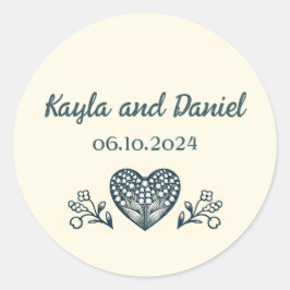 Eternblooms Bröllop Anpassningsbar Fyrkantigt Klistermärke