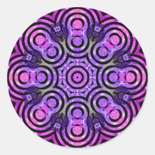 Eternity Eight Energy Groovy Lila Mandala Runt Klistermärke