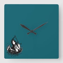 Eternity in Teal: Enigmatic Timebit Collect Fyrkantig Klocka