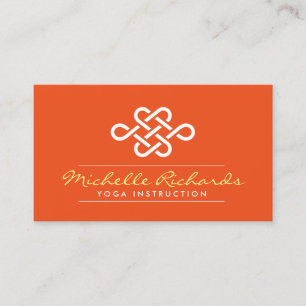 Eternity Knot Yoga Teacher, Life Coach Orange Visitkort