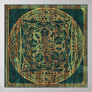 Eternity Mandala Weawoood Wood Poster