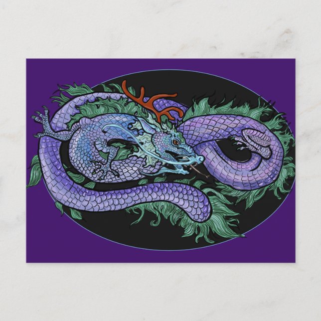 Eternity Oriental Dragon Vykort (Framsida)